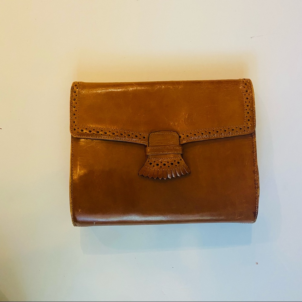 Perry Ellis Leather Clutch - Tan